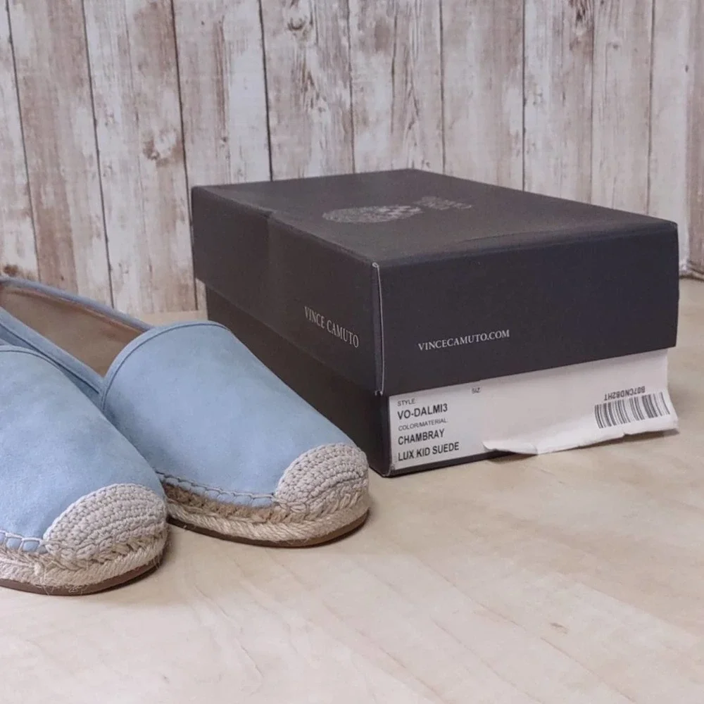 Vince Camuto Chambray Suede Espadrilles Sandals - Picture 11 of 14